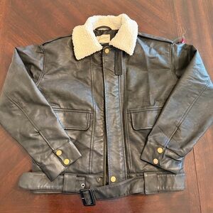 Universal Thread Black Bomber Jacket with Cream Collar